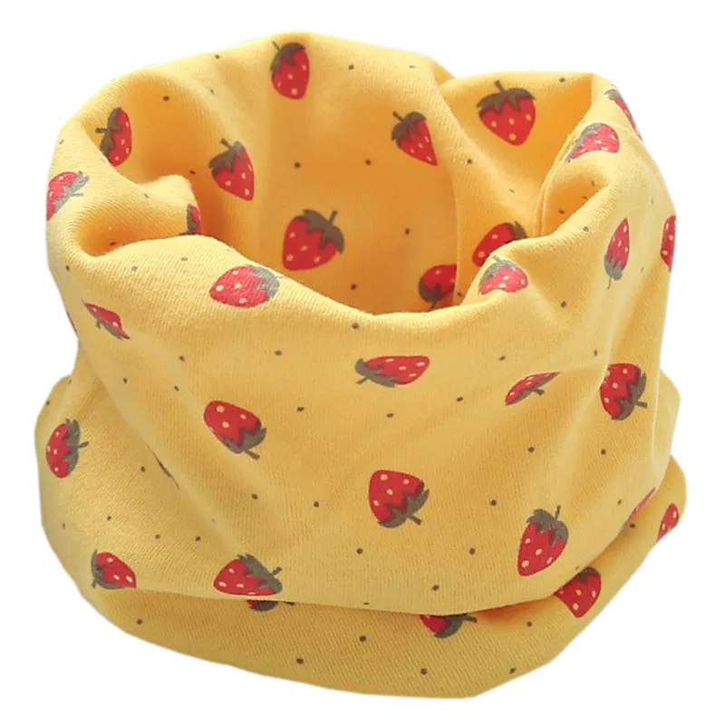 yellow strawberry Осень-зима хлопок Детский шарф весенней коллекции детской одежды шарф для девочек, для мальчиков шарф-хомут с круглым воротником для мальчиков и девочек с воротником Детский волшебный шейный платок - Цвет: yellow strawberry