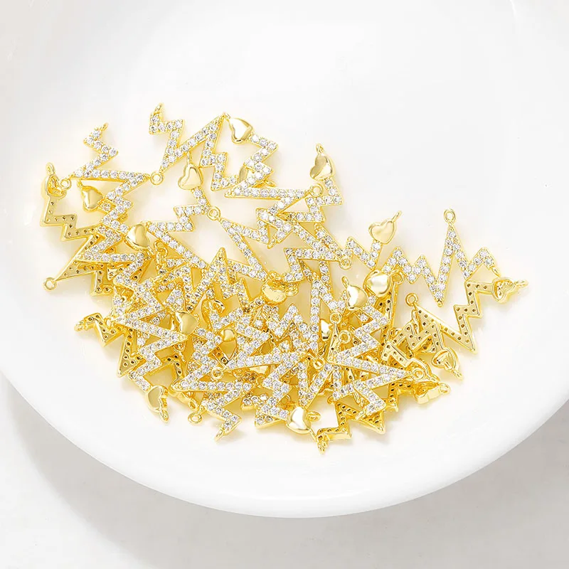 Оптовая продажа с фабрики подвески золотого цвета из латуни и циркония ожерелье