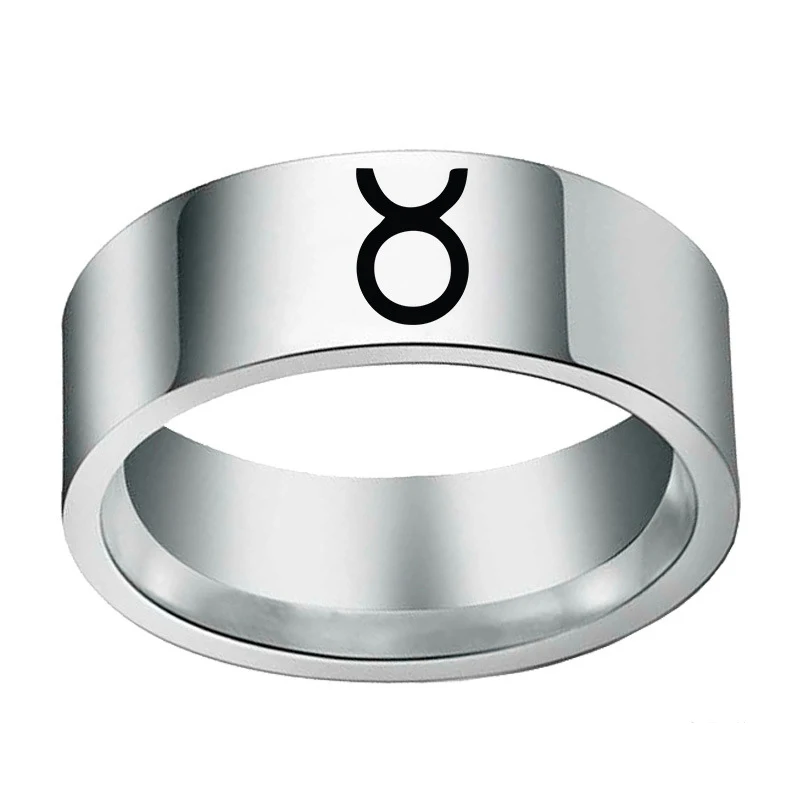 

12 Zodiac Ring Aries Taurus Gemini Cancer Virgo Libra Scorpio Sagittarius Capricorn Wedding Stainless Steel Rings Jewelry