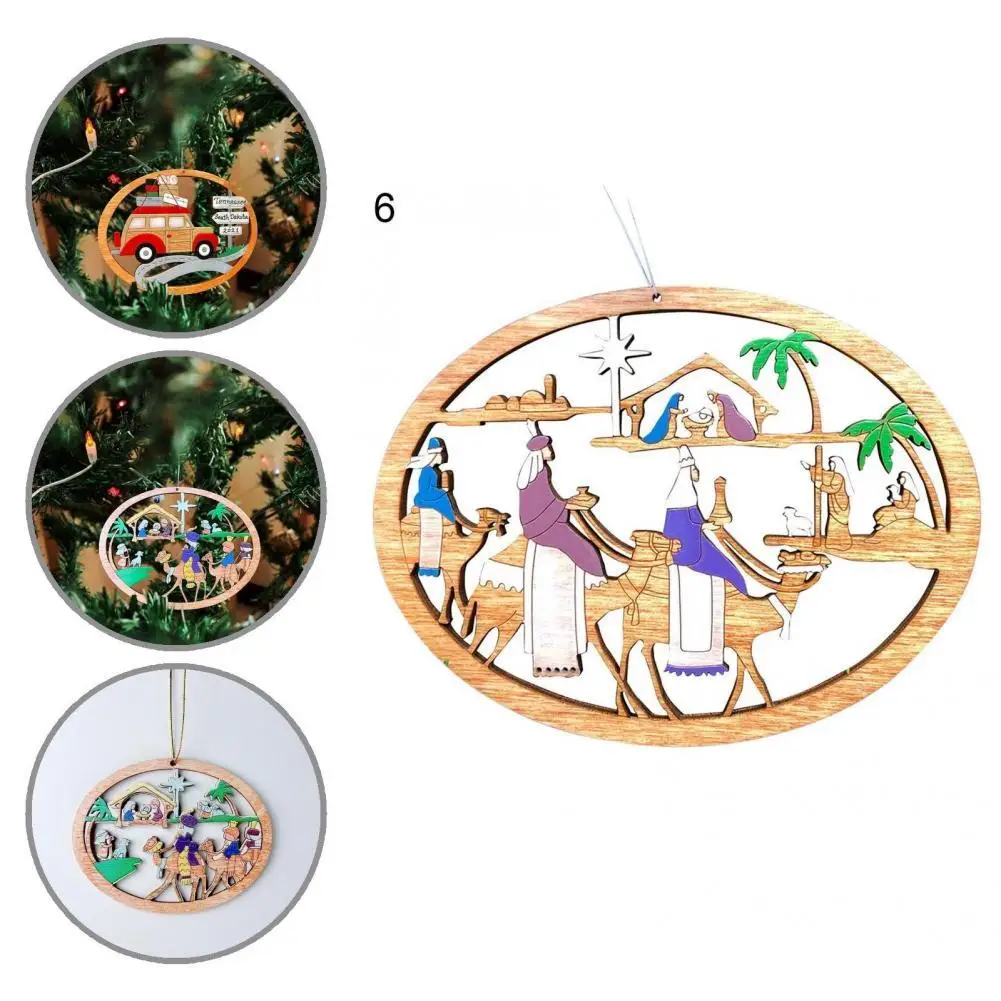 

Xmas Pendant Shatterproof Xmas Tree Pendant 10 Styles with Lanyard Novelty Easy to Install Christmas Pendant