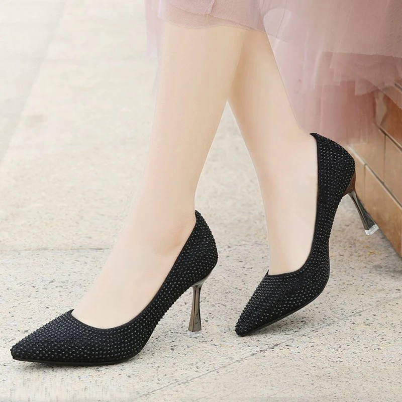 

Gold Heels Fine Heeled Shoes Sandals Ladies Slip On Shallow Mouth Branded Pumps 2021 All-Match Pointed Wedge Lace-Up Stiletto C