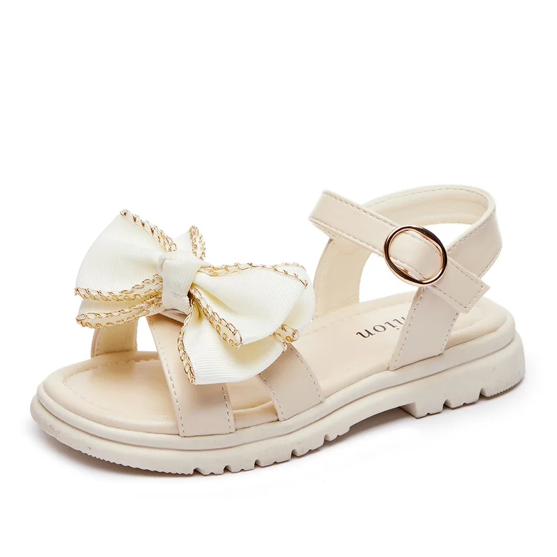

Girls Sandals 2022 New Summer Kids Soft-soled Non-slip Bow Flats Shoes Princess Cute for Party Causal Chic Sweet Bow-knot Beach
