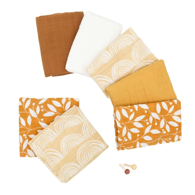 

5Pcs Baby Facecloth Toddler Bath Towel Handkerchief Cotton Cloth Soft Absorbent Kindergarten Washcloth