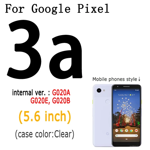 Для Google Pixel 2/Pixel 2 XL/Pixel 3/Pixel 3 XL чехол тонкий ясное прозрачное покрытие Мягкий ТПУ силиконовый телефон защитный чехол сумка - Цвет: for Google Pixel 3a