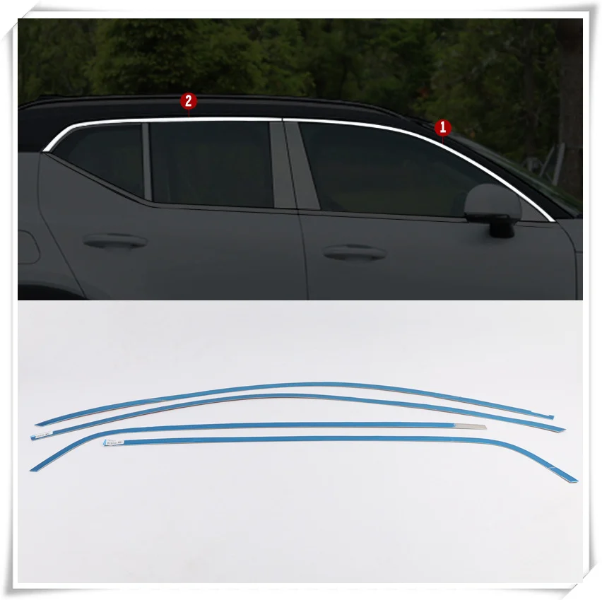 Upper Window Trim Для Volvo XC40 нержавеющая сталь Верхняя или Нижняя отделка подоконника формовочные декоративные полосы покрытие 4 шт. автомобильный Стайлинг - Цвет: Upper Window Trim