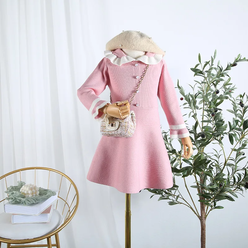 Осеннее платье с длинными рукавами для девочек 2019 г. Детское корейское милое