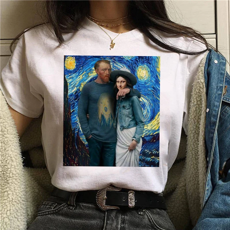 Женская Винтажная Футболка Mona Lisa забавная футболка в стиле Харадзюку Ullzang гранж