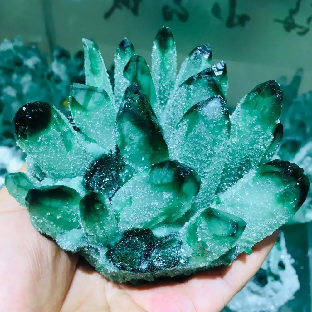 780 г натуральный красивый желтый Тибетский гроздь кристаллов кварца