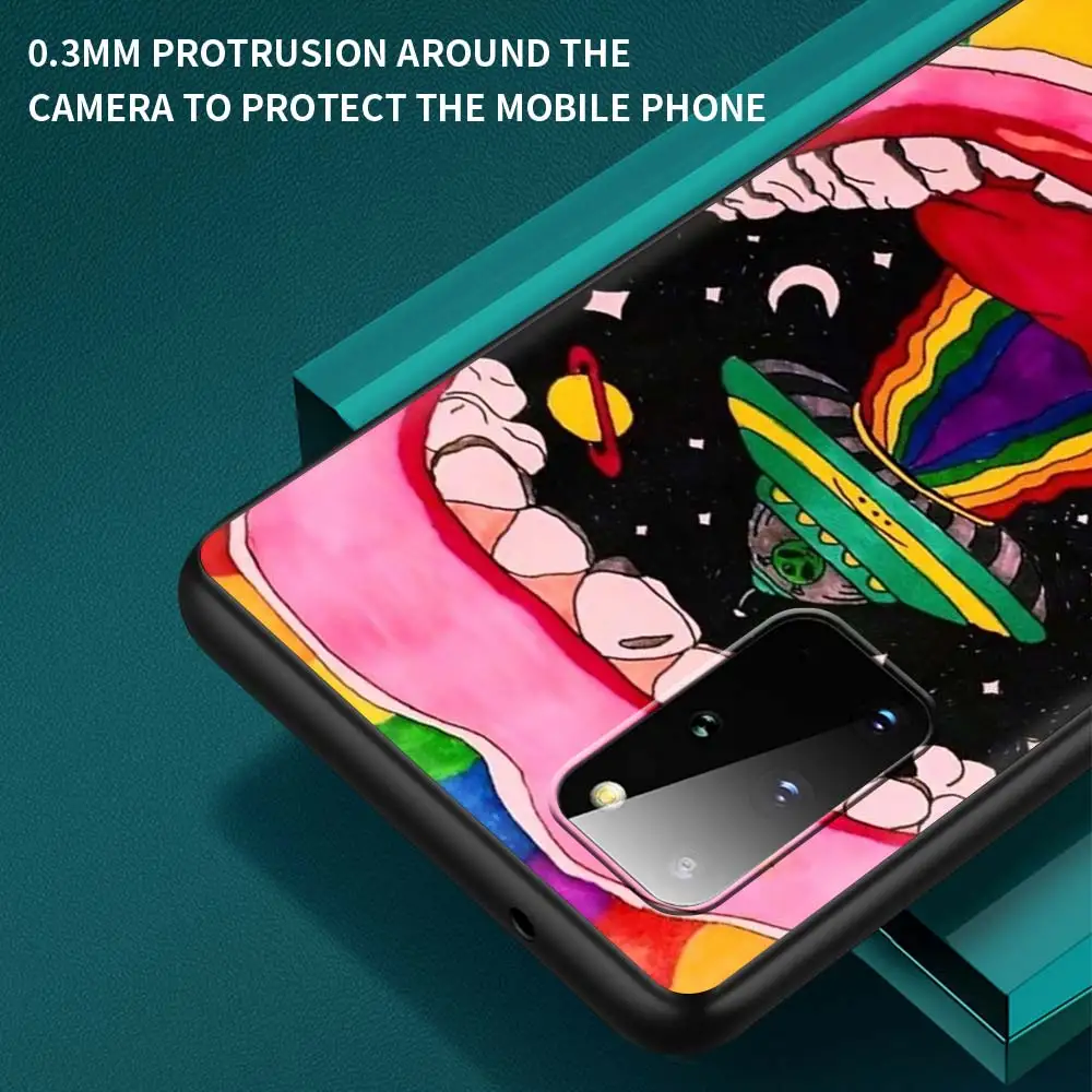 

Funny Sun Moon Face Case For Samsung Galaxy S21 S20 FE S10 S9 Plus Note 20 Ultra 9 8 10 Lite Capa Black Shell Phone Cover