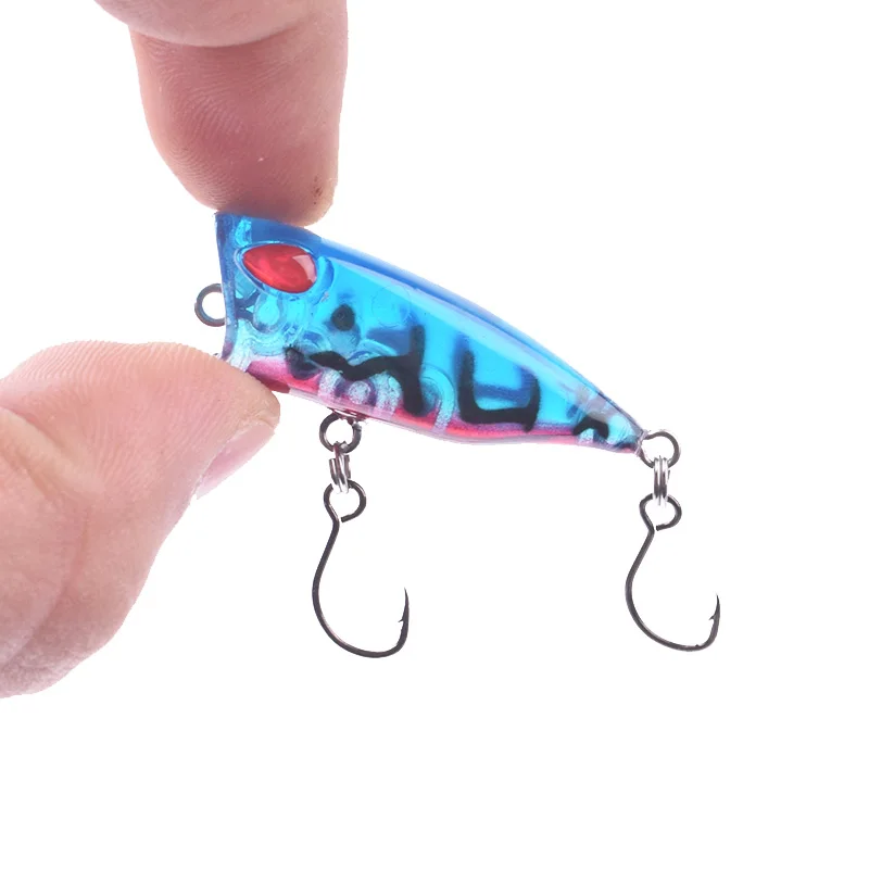 1Pcs Popper Fishing Lure 4cm 3.5g Mini Top Water Artificial Small Hard Bait Sharp Hook Crankbait Wobbler Tackle Trout Freshwater