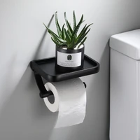 stainless steel toilet paper holder bathroom wall mount wc paper phone holder shelf towel roll shelf accessories
