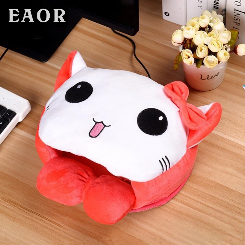 

EAOR Cartoon USB Heating Mouse Pad Thicken Warm Winter Mouse Pad with Wrist Rest Cute Plush Mouse Pad for Girl Women Hand Warmer