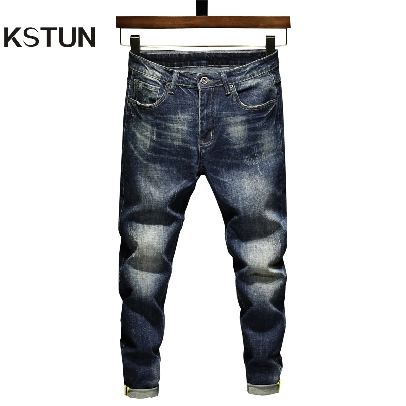 

Brand Man Jean Pants Slim Fit Stretch Retro Blue Spring And Autumn Style Streetwear Vintage Clothes Male Jeans Denim Trousers
