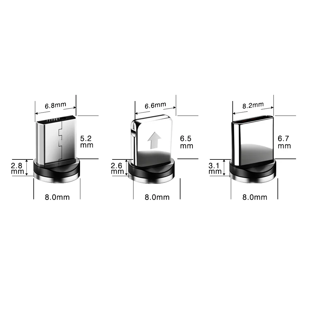 5 pcs 360 rotation magnetic tips for mobile phone replacement parts easy operate durable converter charging cable adapter plugs free global shipping