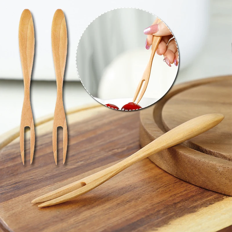 

5 шт., деревянные вилки для фруктов и десертов