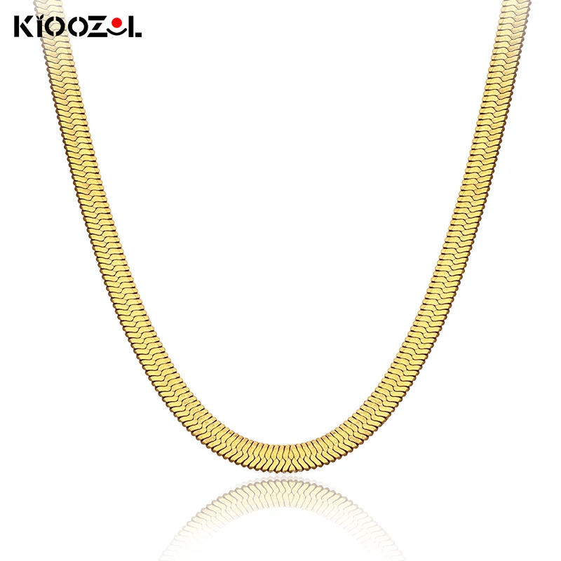 

KIOOZOL Snake Necklace Stainless Steel Necklace Rose Gold Silver Color Necklace Suitable for Men Women Fashion Jewelry 280 KO2