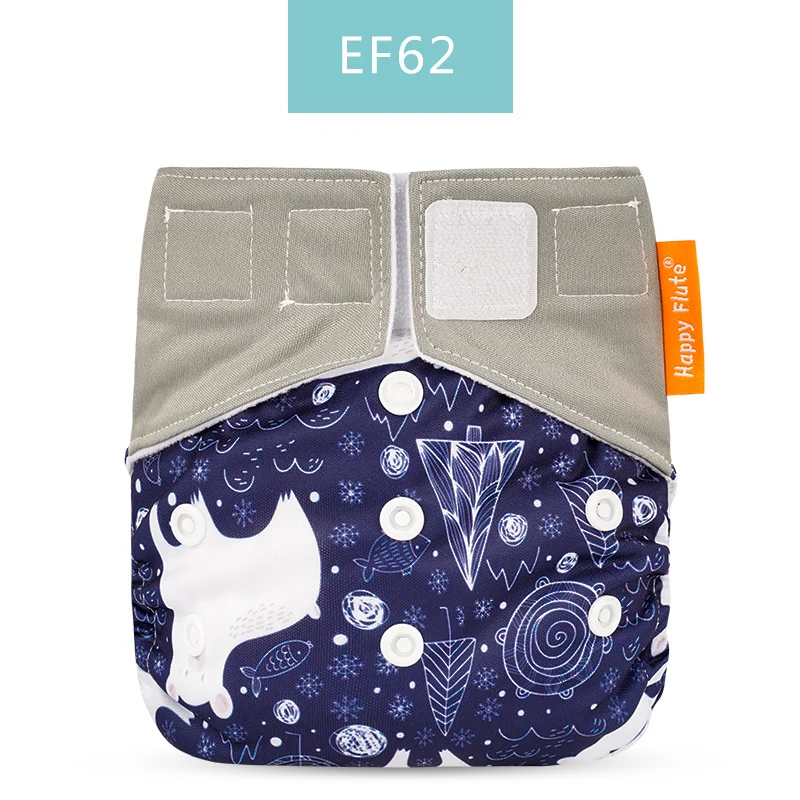 Счастливая флейта 1 шт. Тяжелая wetter night AIO AII детские тканевые подгузники один размер подходит всем - Цвет: SMT027EF62