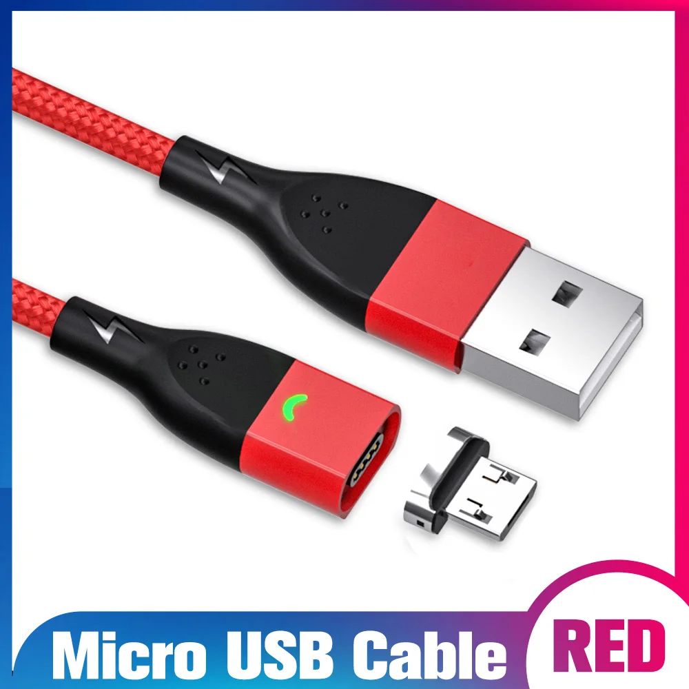 Micro Red cable GUUGEI Магнитный usb-кабель для передачи данных type C адаптер Micro кабель Быстрая зарядка для Android type-C провод USB-C Microusb Быстрая зарядка - Цвет: Micro Red cable