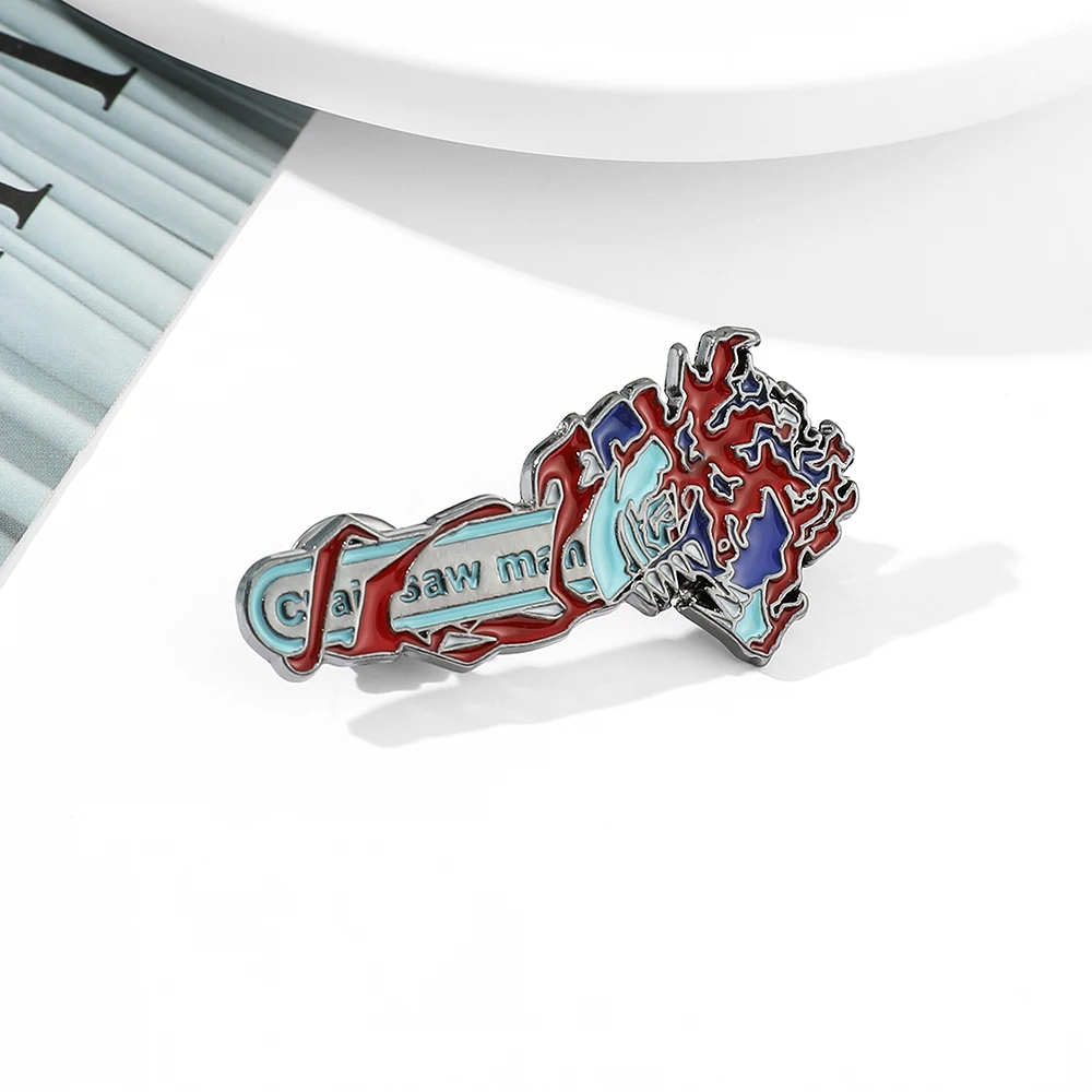 Булавки в стиле аниме бензопила металлические броши значок с мультяшным