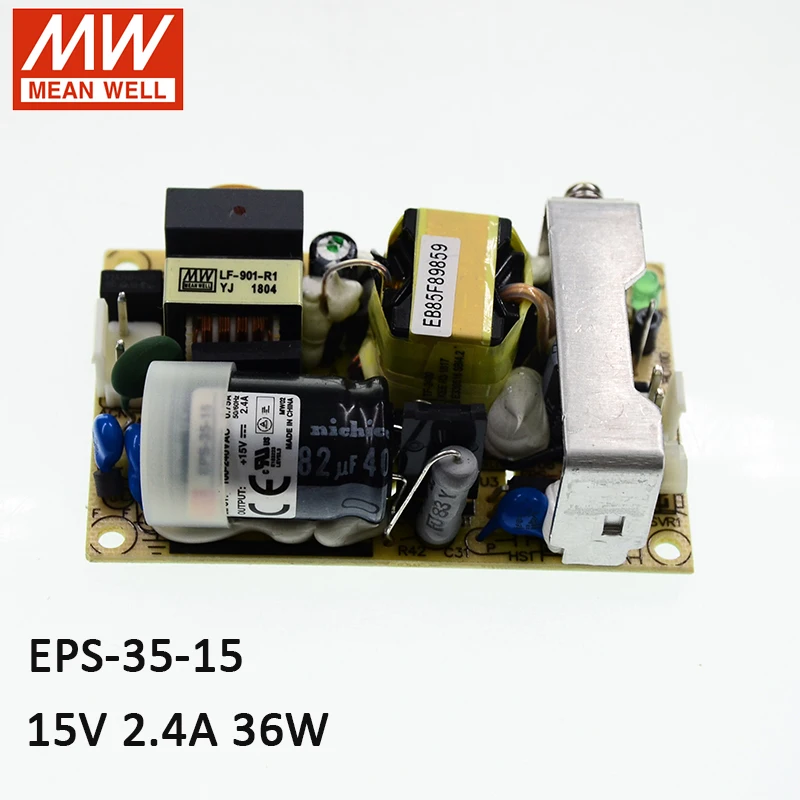MEAN WELL EPS-35-15 36 Вт Промышленный источник питания с открытой рамой 110 В/220 В