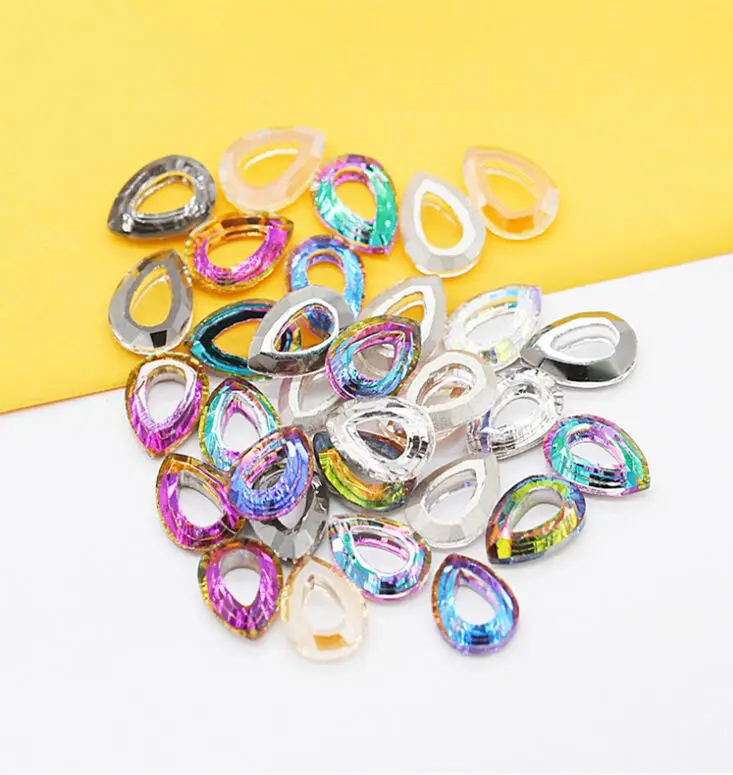 Грушевидные чешские хрустальные стразы с плоским основанием 20p 7х10 мм украшения