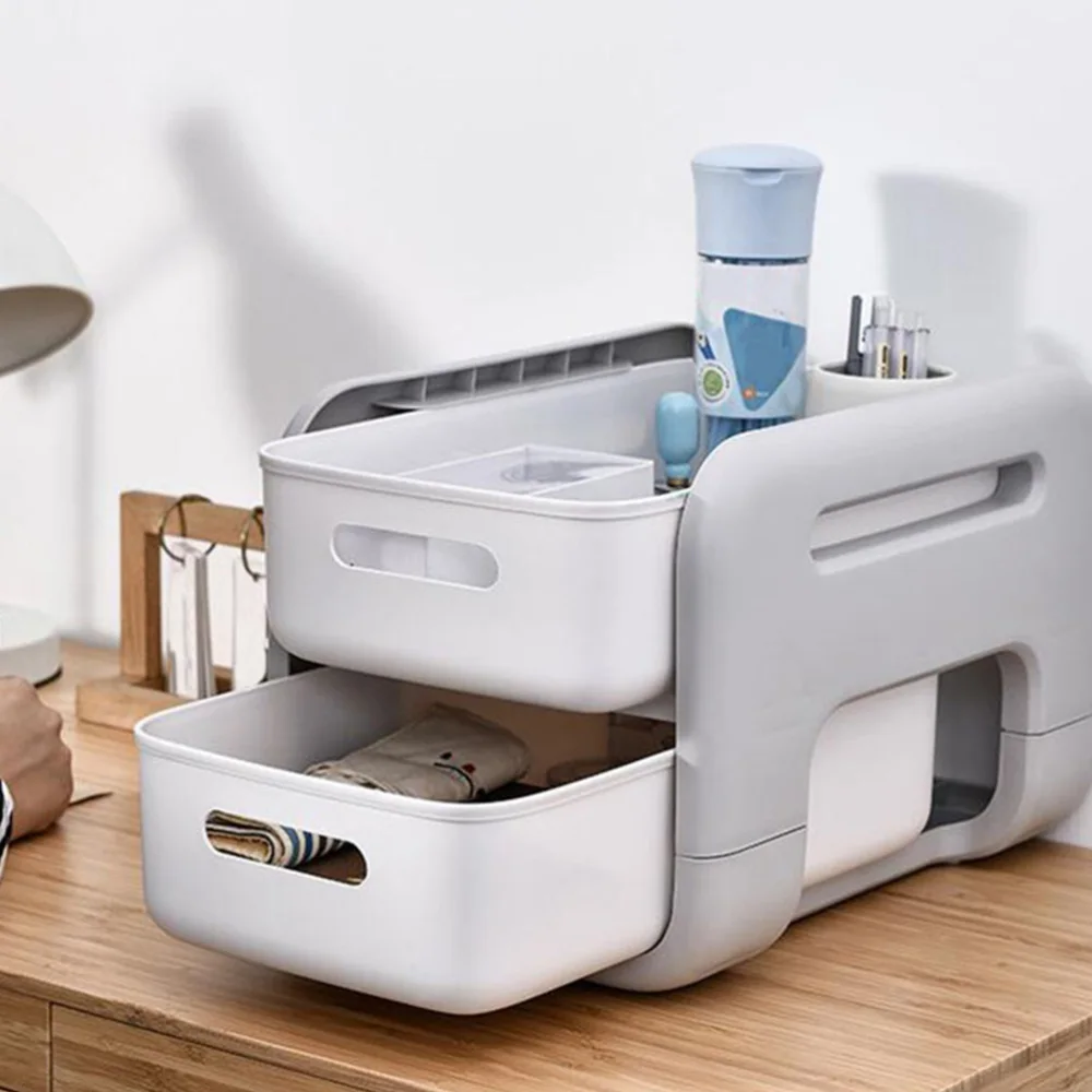 

Kitchen Bathroom Desktop Rack 2-Layer Drawer Type Seasoning Bottle Rack (Small)