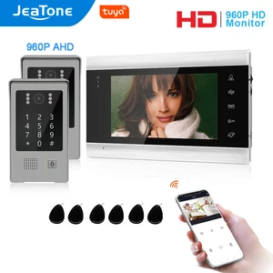 jeatone 960p tuya wifi ip video door phone video intercom code keypadrfid cardapp unlock motion detection access control kits free global shipping