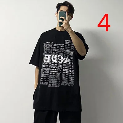 

Summer student short-sleeved T-shirt male Korean version loose trend wild Hong Kong style five-point sleeve tide