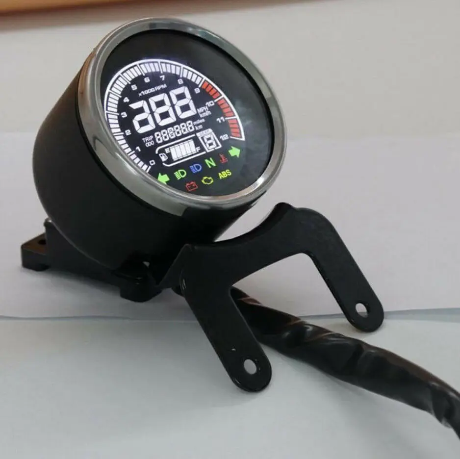 

12V Motorcycle LCD Digital Indicator Speedometer Motorcycle Colors Backlight waterproof Odometer Backlight Fuel Gauge