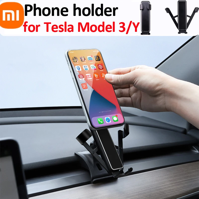 

Xiaomi Car Mobile Phone Holder For Tesla Model 3 Y Gravity Sensor Air Outlet Clip Mount GPS Stand Navigation Bracket Accessories