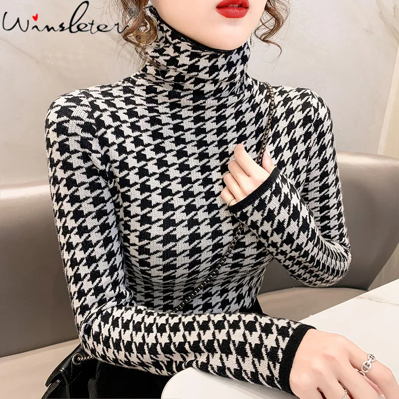 

Осенне-зимний плотный вязаный свитер MadBlack в европейском стиле, пуловер с воротником «гусиные лапки», женские топы с длинным рукавом T1N809A