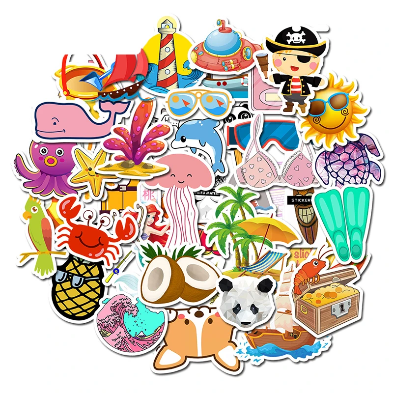 

10/30/50PCS Cute Little Fresh Style Luggage Trolley Case Personalized Graffiti Stickers Waterproof Decorative Toys Wholesale
