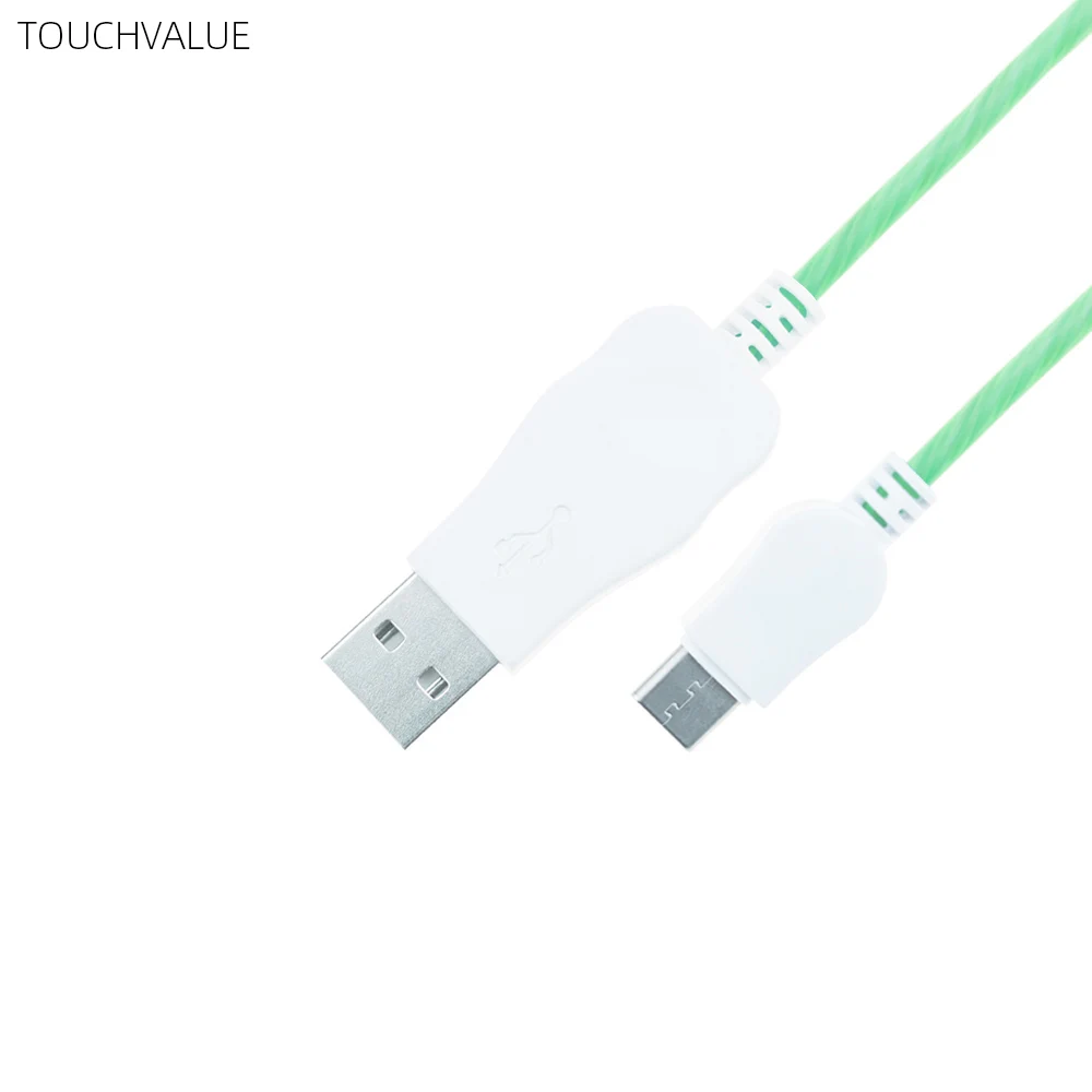 Мигающий кабель типа C Micro USB для замены кабеля 2 м зарядная линия розового