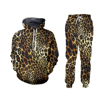 ujwi womenmen jogger 3d pants sweatshirt sexy leopard tracksuit sweatpants hoody autumn winter streewear 2 piece set dropship