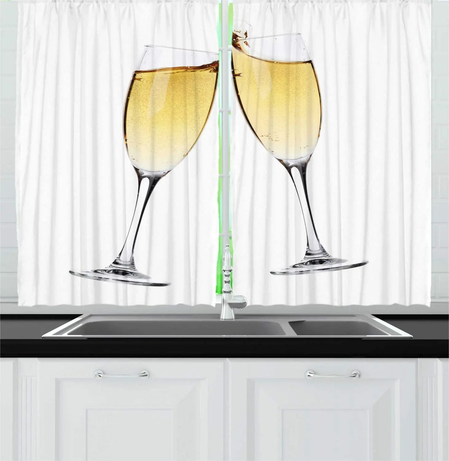 Пастельные желтые темно серые занавески цвета шампанского для кухни с рисунком