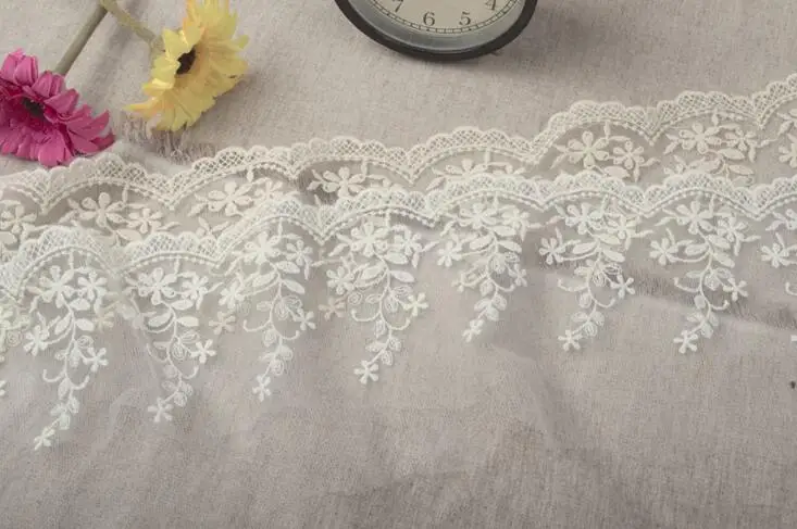 1 ярд/Лот хлопковая кружевная отделка вышитая ткань одежда для шитья платья юбки