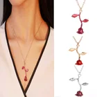 Ожерелье с подвеской в виде розы для женщин, цепочка с цветами, модный креативный милый подарок для любимой девушки, бижутерия из драгоценного металла