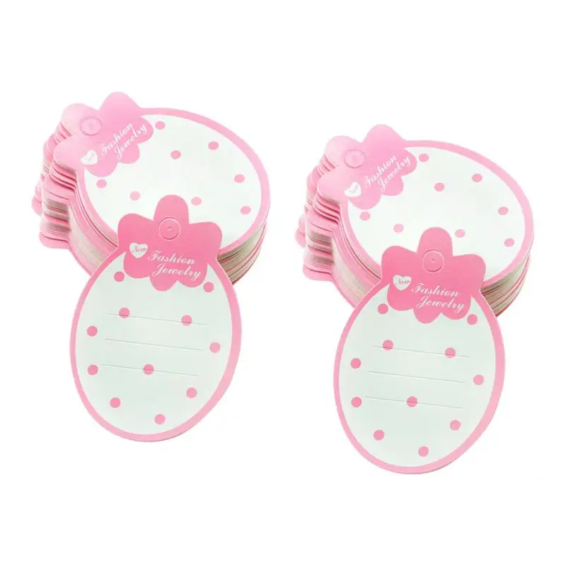 100 Pieces Strawberry Shape Paper Kid Hair Clip Hairpin Jewelry Display Card