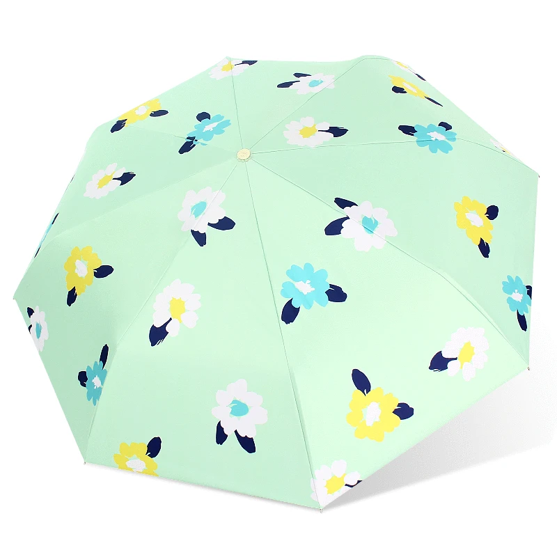 

Black Coating Umbrella Automatic Folding Women's Umbrella Three-folding Umbrella Windproof Creative Sun Umbrella Parasol