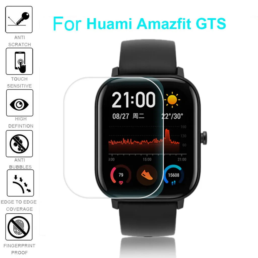Защитная пленка для экрана Huami Amazfit GTS мягкая прозрачная 5 шт. | Электроника