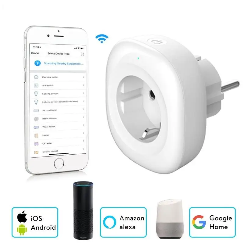 Мини Wifi умная розетка ЕС Вилка питания мобильное приложение Дистанционное