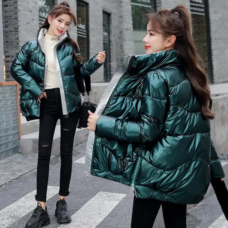 2021 New Arrival Women Cotton Coats Fashion Winter Warm Parka Solid Big Pocket Jacket Outwear Plus Size S - XXXL