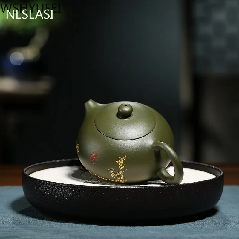 NLSLASI китайские Xi Shi Исин известный ручной работы руды зеленый Глиняный Чайник