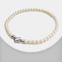m35 rispada trendy choker pearl design necklace for women girl with gift box
