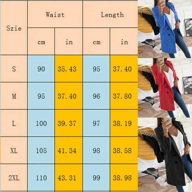 

Brand New Women's Wool Blends Ladies Slim Fit Autumn Top Outwear Career Long Coat Winter Solid Button Pocket Fashion Hot 2019