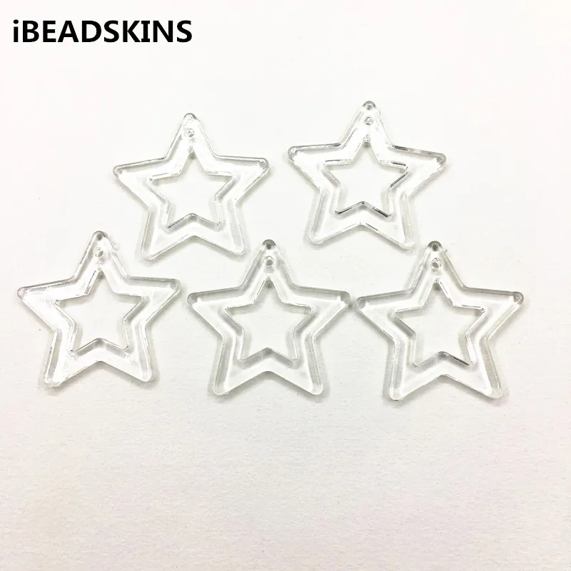 Новое поступление 46 мм 130 шт прозрачные акриловые в форме звезды бусины для