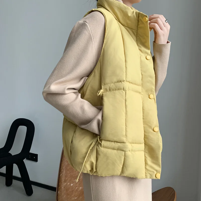 

WQJGR Autumn And Winter 2021 Women Vest Coat Stand Collar Warm Women Tops Vest Chaleco Mujer Gilet Casaco Feminino