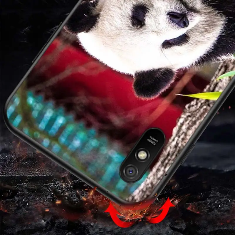 

Cute Little Panda Bear For Xiaomi Redmi K30 Ultra 10X 9C 9A 9 Prime GO K20 8A 8 7A 7 S2 6A 6 5 4X Pro 5G Black Phone Case
