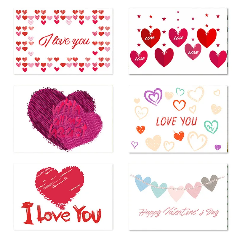 

Valentines Day Gift Postcards Wedding Invitation Greeting Card Anniversary For Her I Love You/Happy Valentine’s Day/My Love Card