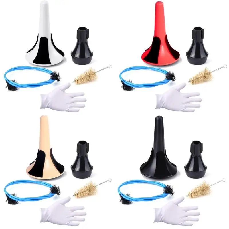 

5 в 1 горячая Распродажа труба аксессуары Классический Нежный музыкальный инструмент труба кронштейн + чистящая щетка + поршень щетка + Mute + п...